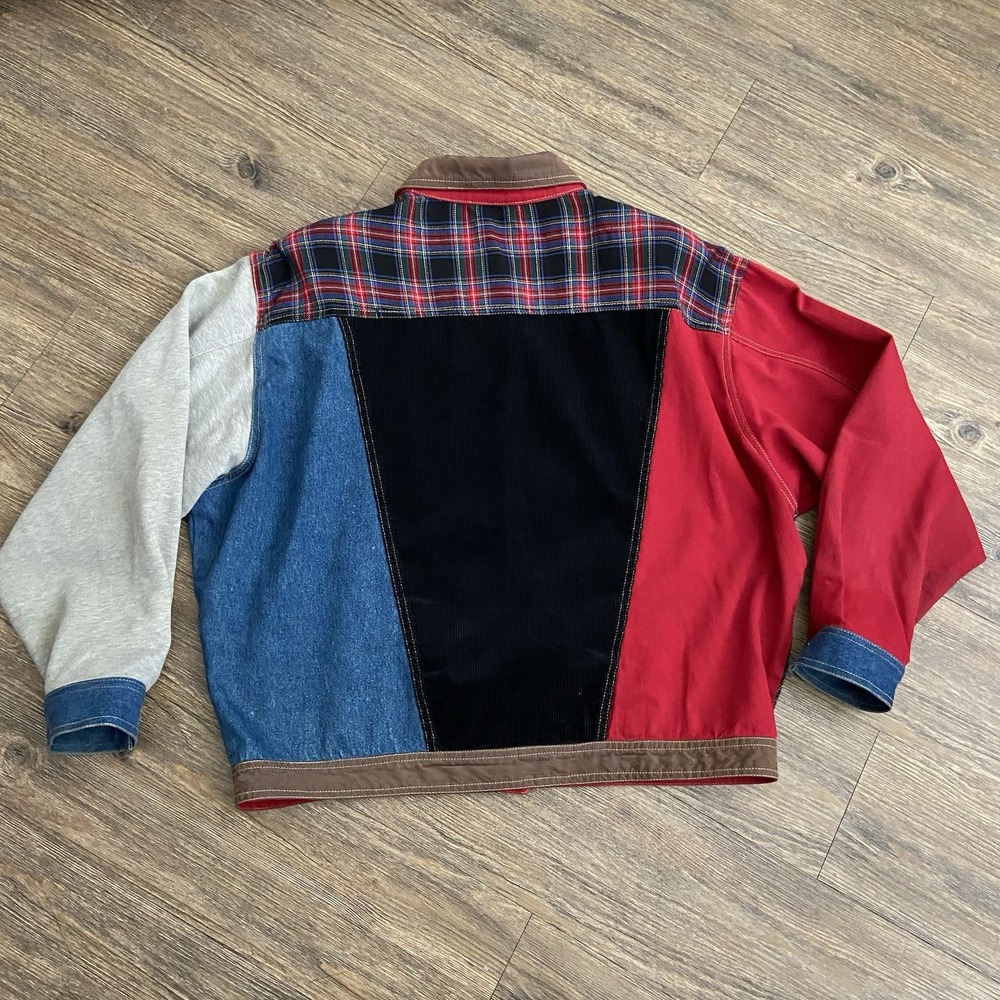 Vintage Carole Little Sport Denim Jacket Corduroy Patchwork - Picture 5 of 5